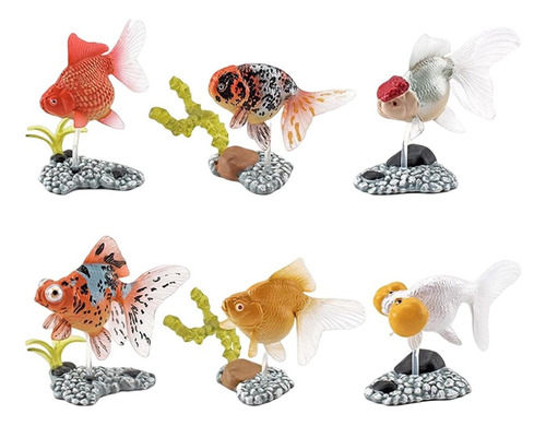 Figuras Educativas En Miniatura De Peces, Juego De 6 Uds., .