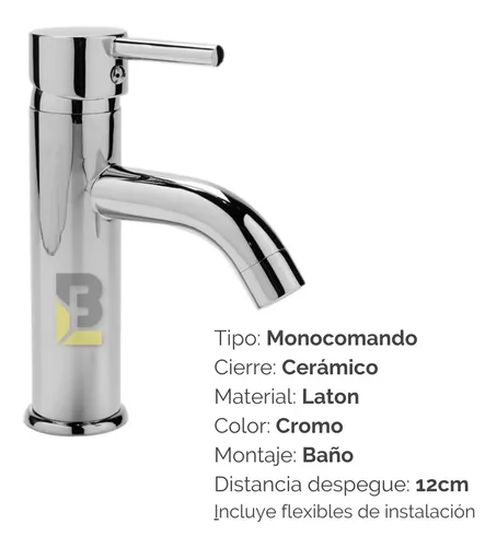 Griferia Baño Monocomando Lavatorio Deluxe Tauro