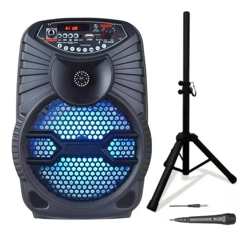 Cabina De Sonido Recargable Bluetooth Aux Parlante Audio Color Negro Magnux