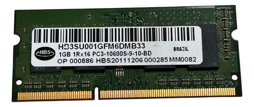 Memória Hbs 1gb Ddr3 1333mhz Pc3-10600s Notebook (Usado)
