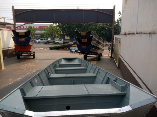 Barco De Alumínio Nautica Pantanal Mod Br Boat 6 M Rebitado