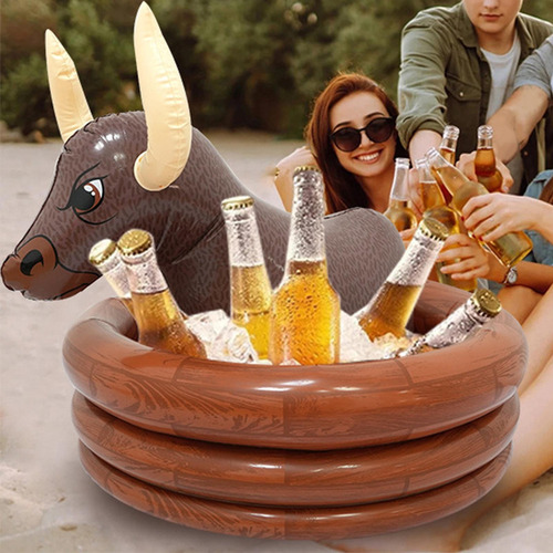 Para J0yf Agua Inflable Bull Soporte De Hielo Anillos De