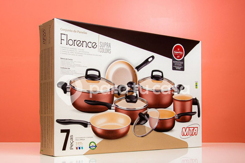 Batería Cocina Olla Cacerola Aluminio Teflón Florence 7p Mta