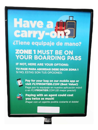Porta Letrero Marco Control Multitud Publicidad 55x71cm
