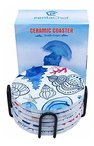 Sea Ocean Life - Posavasos De Piedra Para Bebidas Absorbente