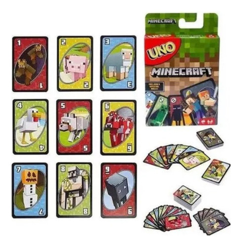 Uno Minecraft 108 Cartas Jogo Edição Especial Primeira Linha