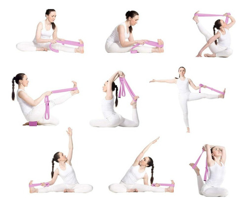 Cinturon De Elongacion Para Yoga Pilates Cinto 100% Algondon Color Negro
