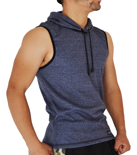 Playera Sin Mangas Deportiva De Licra Fer Con Capucha Gym