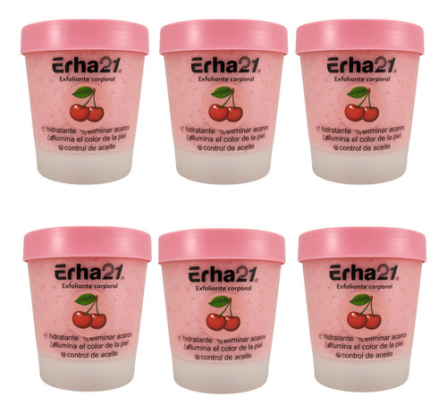 Pack De 6 Exfoliantes Corporales Con Aroma A Cereza Momento de aplicación Día/Noche Tipo de piel Todo tipo de piel