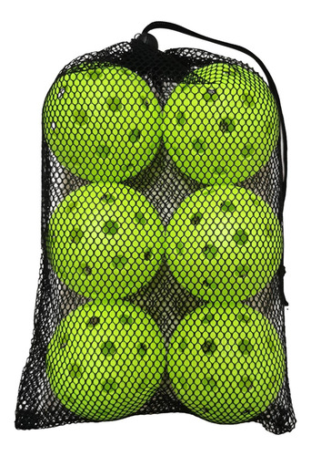6x Bolas De Pickleball, Bola De Tamanho Oficial, Bola Verde
