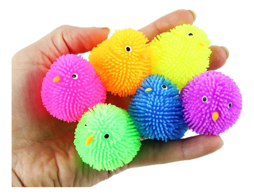 24 Squishy Pollito Mini Luz Led Juguete Piñata Regalo Bolo 