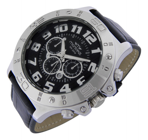 Reloj Montreal Hombre Ml1224 Calendario Agujas Luminosas