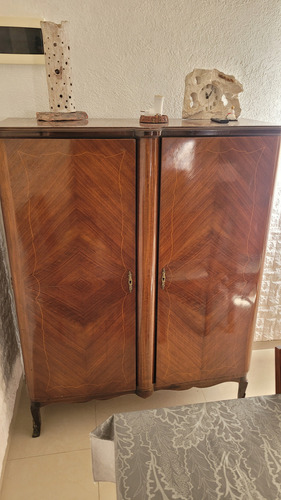 Mueble Vajillero, Bargueño, Antiguo Estilo Frances Luis Xv Marrón Oscuro (Usado)