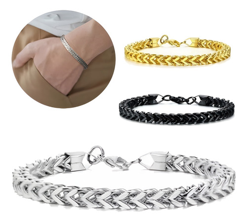 Pulsera Masculina Acero Quirúrgico Hombre Moda - Brazalete