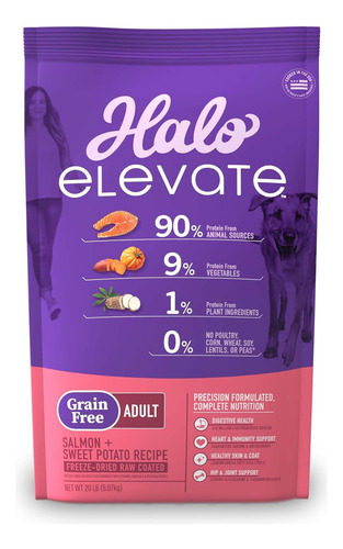 Halo Elevate Dry Dog Food, Grain Free Salmon Recipe, 20lb