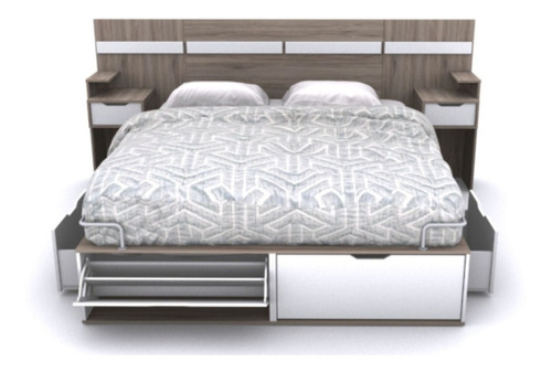 Cama Base Sommier Box Multifuncion 160 Respaldo Integrado  