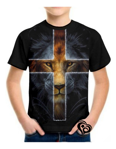 Camiseta Leão De Judá Masculina Gospel Jesus Infantil Blusa