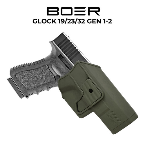 Funda Pistolera Táctica Polímero Boer Nivel2 Glock 19/23/32