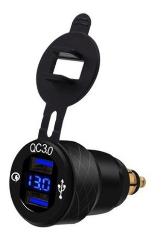 Imagen 8 de 8 de Cargador Bmw Din Usb Doble Con Voltimetro Carga Rapida