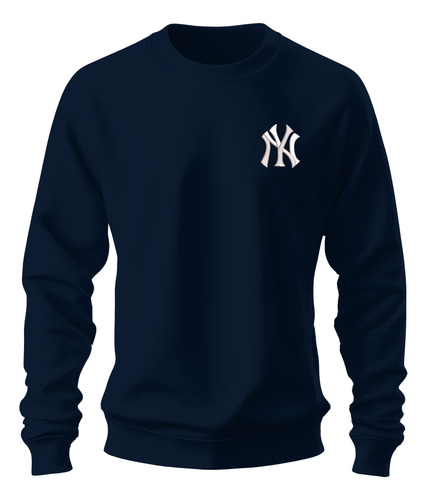 Sudadera Sweater Bordado Beisbol Logo Ny Yankees New York