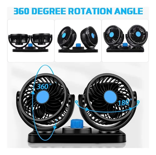 Ventilador Doble Coche Portátil Potente 2 Velocidades 360° | Meses sin  interés