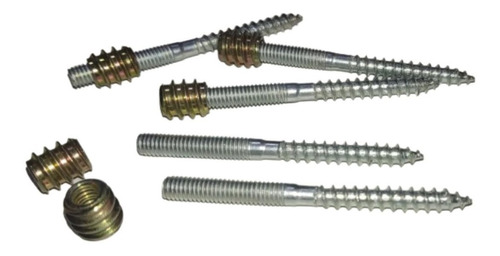 Pack Tuerca Inserto M6 X 12 Mm + Perno - Tornillo 6 X 70 Mm