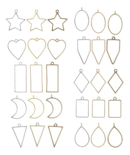 30x Bisel Abierto Colgante Encantos For Joyas De Resina Diy