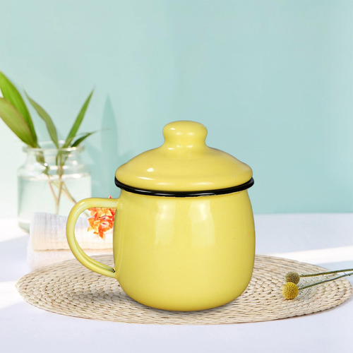Taza De Esmalte De 380 Ml Con Asa, Taza De Té Para