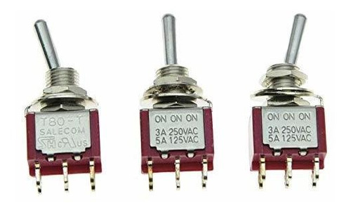 Salecom 3x Dpdt 6 Pin 3 Posicion On Guitarra Mini Barco