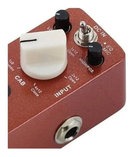 Imagen 5 de 5 de Pedal de efecto Mooer Micro TresCab MTC1 rojo