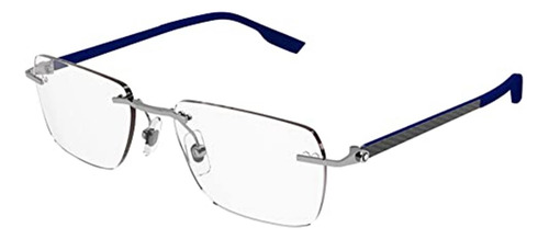 Gafas De Sol Montblanc Mb 0185 O- 002 Plateado-azul Transpa