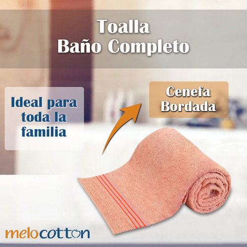 5 Toallas De Baño Completo 150x80cm - 600 Gr C/u Color Naranja 6 Lisa