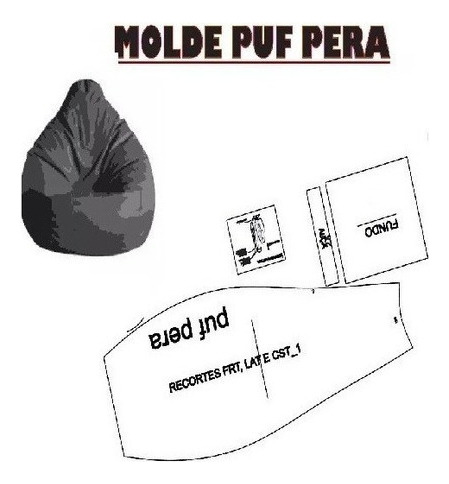 Kit Molde Puff Patrones Muebles Forma De Pera