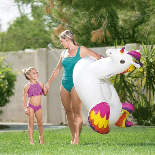 Imagen 3 de 6 de Unicornio Kawaii Inflable 155 X119cm Flotador Pileta Bestway