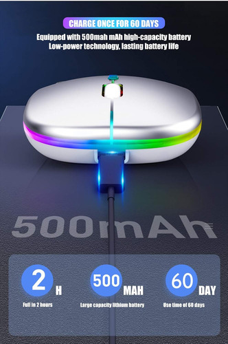 Ratón Inalambrico Peibo Bluetooth Usb, C/ Luz Led, Cele...