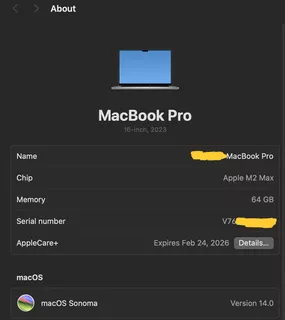 Macbook Pro 16 M2 Max 64gb 1tb