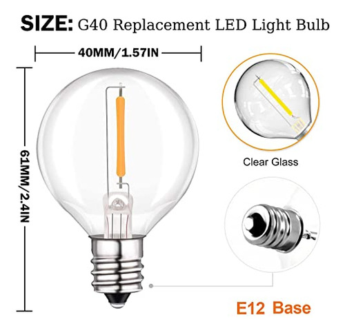 Bombillas Led G40 Reemplazo, 1w E12/c7 Para Luces De