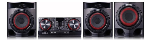 Minicomponente LG Xboom CJ45 negro y rojo con bluetooth 720W de potencia - 110V/220V