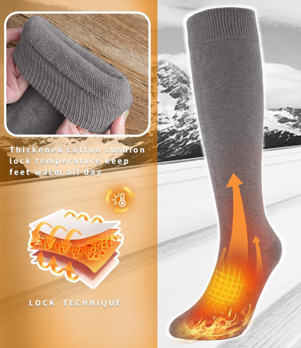 Calcetines Térmicos Hasta La Rodilla De Algodón Para Mujer