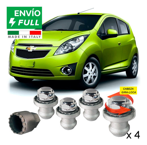 4 Tuercas Seguridad Chevrolet Spark - Garantia Antirrobo Gor