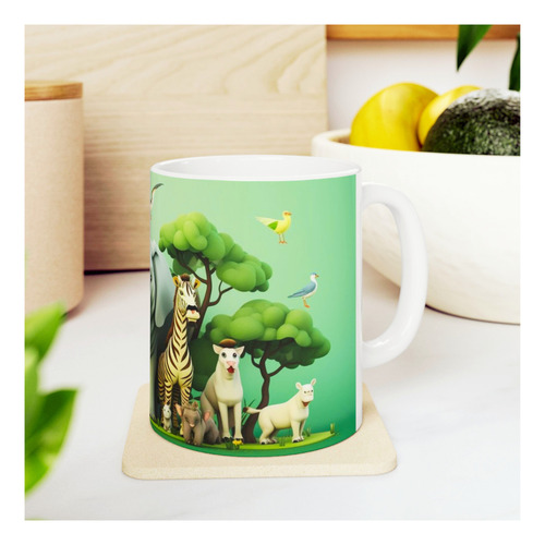 Tazas Personalizadas Animales Dibujos Animados Jardín Caja I