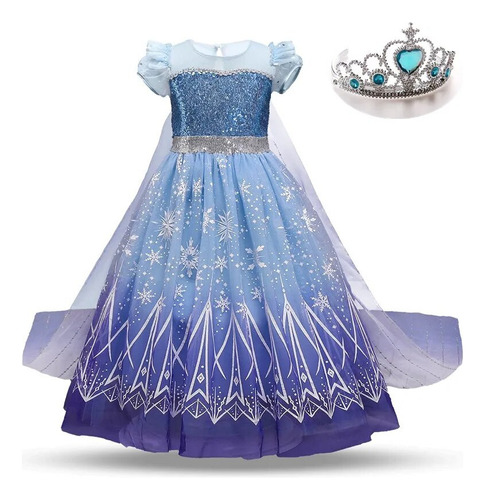 Vestido De Princesa De Carnaval Para Niña, Capa Larga Con Pu