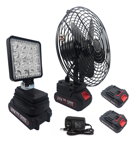 Ventilador Portátil Inalámbrico ZL-FSD001 8'' Negro