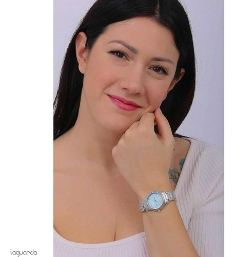 Citizen Dress Classic Dial Azul Fe1241-71l Correa Plata Bisel Plata