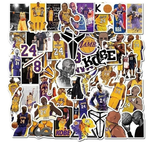 Imagen 5 de 5 de Kobe Bryant - Set De 50 Stickers / Calcomanias / Pegatinas