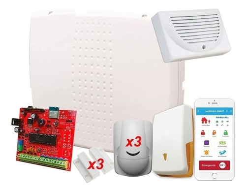 Kit Alarma Casa Inalámbrica Marshall Ip Wifi Domiciliaria