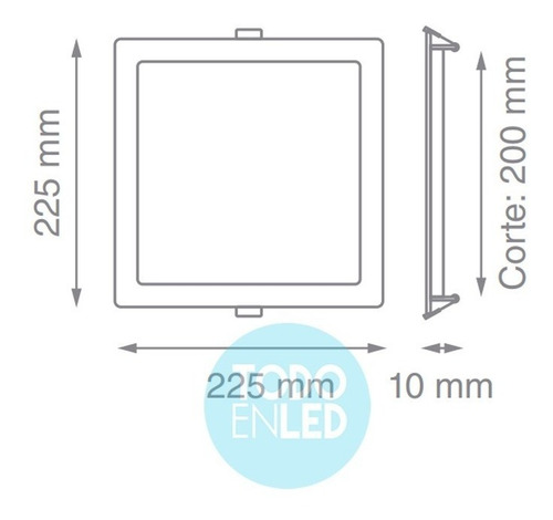 Imagen 2 de 9 de Panel Plafon De Embutir Led Cuadrado 18w Luz Fría
