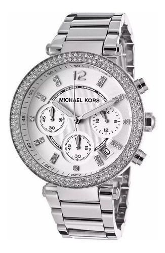 Relógio de prata Michael Kors Parker original Mk5353 para mulheres