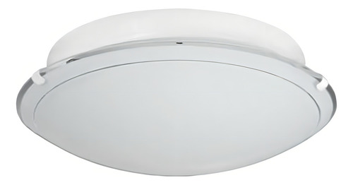 Plafon Redondo Con Vidrio Curvo Satinado 25cm 2 Luz - Oferta Blanco