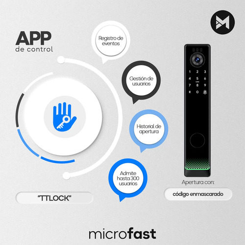 Cerradura Inteligente Wifi Reconocimiento Palma Smart A02p